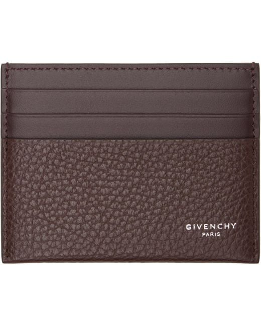 Givenchy Brown Logo Card Holder for men