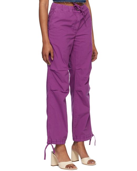 Ganni Purple Tapered-leg Cargo Pants