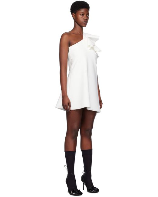 MSGM Black Off-white Ruffled Minidress