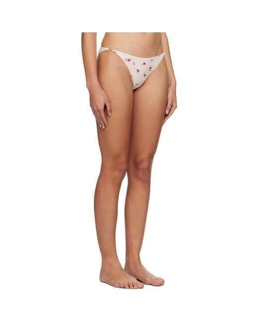 Ganni Multicolor Off-white Floral Bikini Bottom