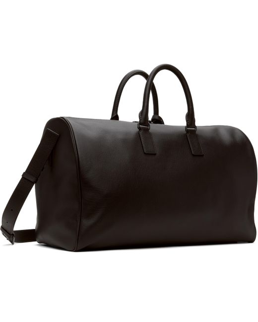 メンズ Boss ブラウン Beckhamエディション Holdall グレインレザー ダッフルバッグ Black