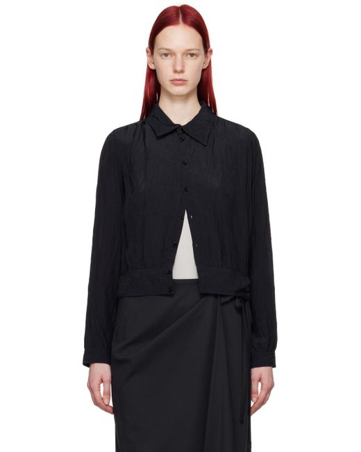 Lemaire Black Gathered Blouse