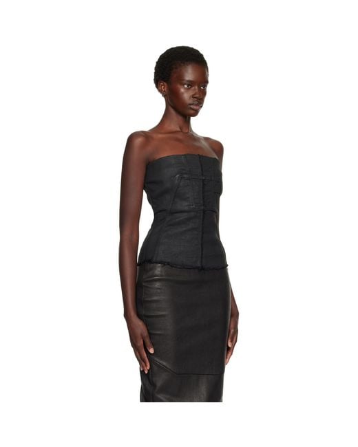 Rick Owens Black Tower Washed Denim Tube Top