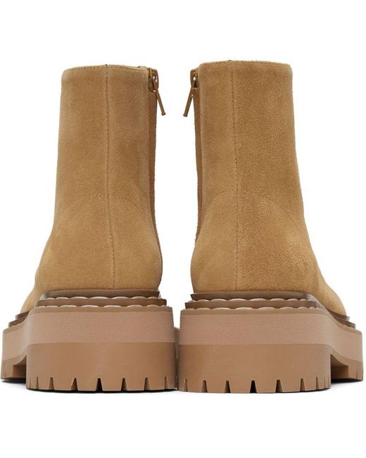 Proenza Schouler Tan Lug Sole Platform Boots in Black Lyst