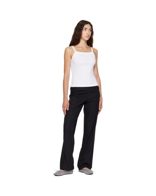Leset White Nando Square Neck Tank Top