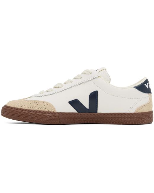 Veja White Volley Panelled Sneakers