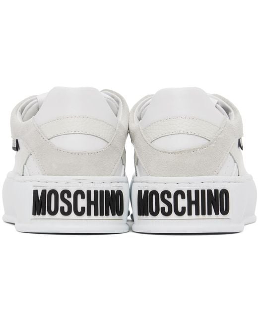 Moschino ホワイト&グレー Bumpsstripes スニーカー Black
