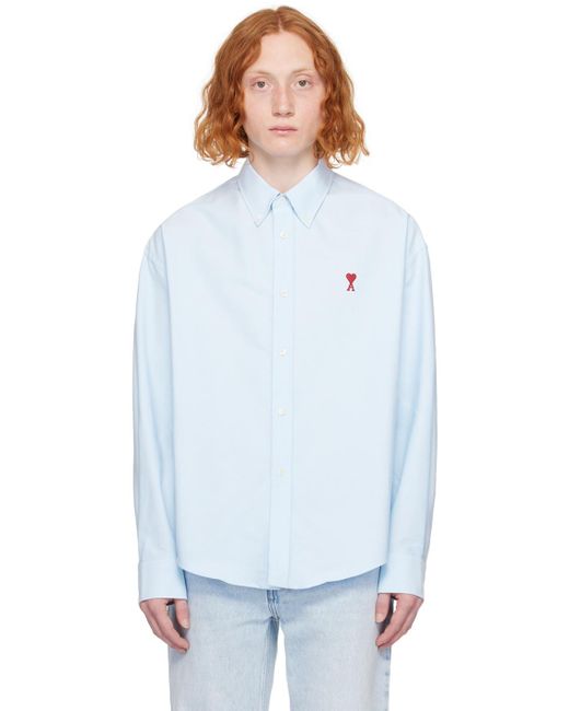 AMI Blue Boxy-fit Shirt for men