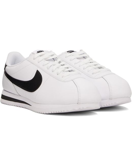Nike White Cortez Leather Sneakers for men