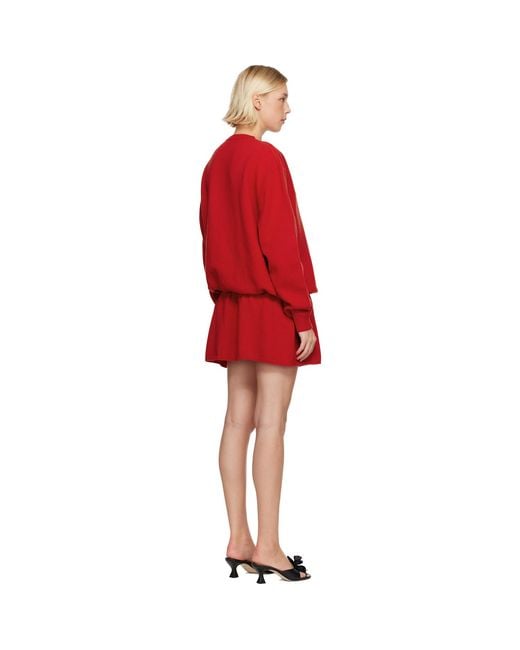 Sandy Liang Red Kazia Knit Minidress