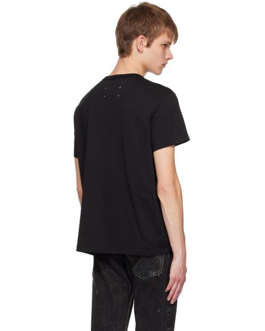 Maison Margiela Black Embroidered T-shirt for men