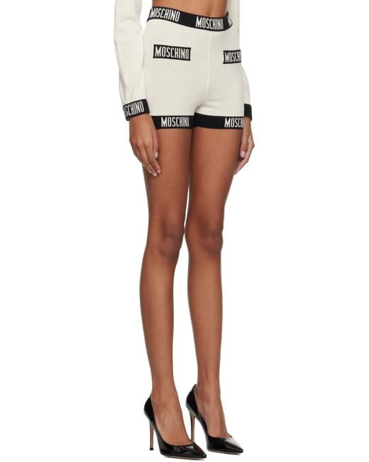 Moschino Black Off-white Jacquard Shorts