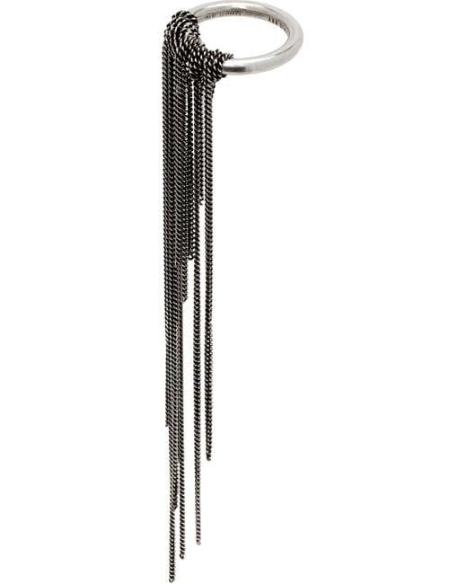 Ann Demeulemeester シルバー Cea ロングチェーン リング Black