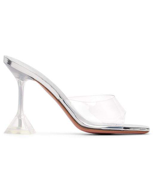 AMINA MUADDI Black Lupita Glass Slipper 95 Heeled Sandals