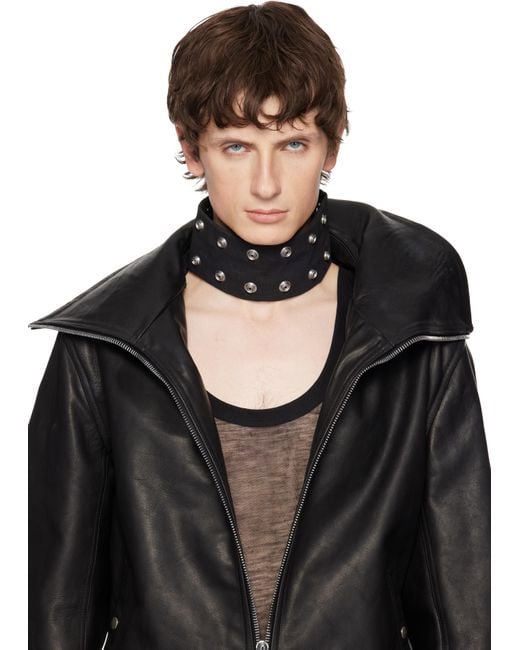 Rick Owens Concordians Strobe Neck Band Choker in Black for Men | Lyst