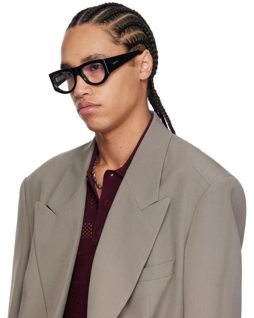 Gucci Black Rectangular-Frame Glasses for men