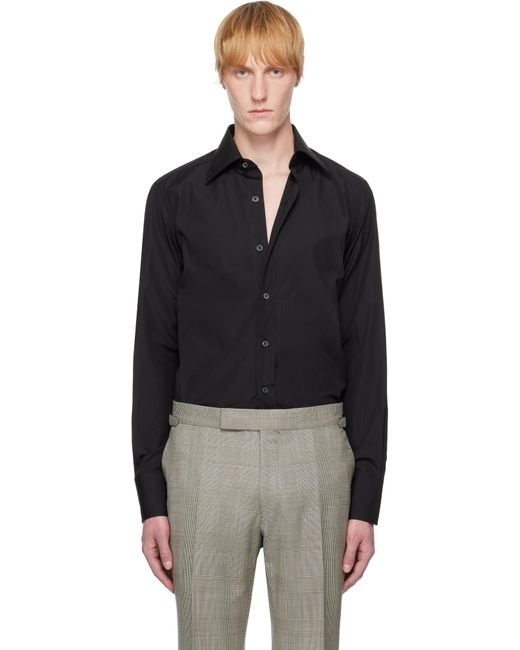 メンズ Tom Ford ブラック ポプリン スリムフィット シャツ Black