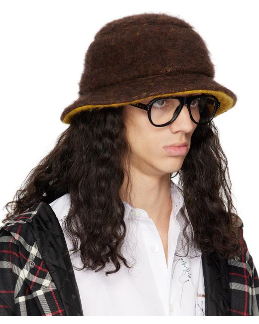 Marni Brown Brushed Bucket Hat for men
