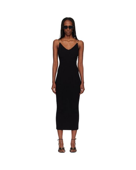 Versace Black Viscose Knit Midi Dress