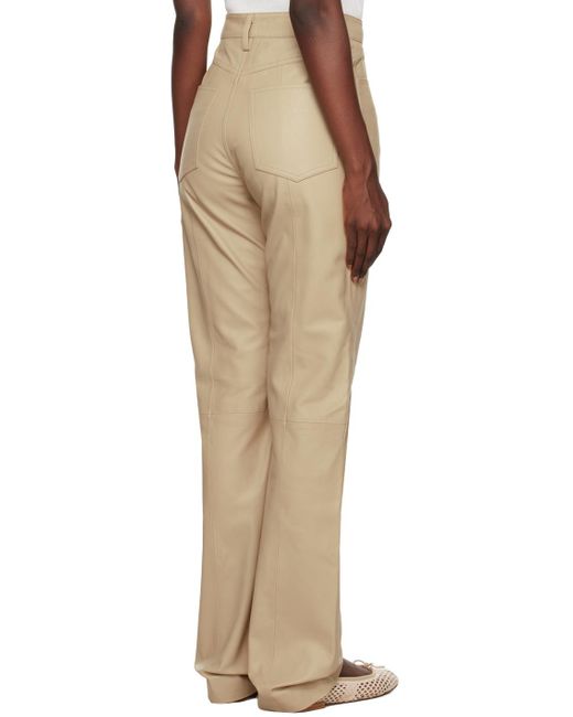 REMAIN Birger Christensen ストレート レザーパンツ Natural