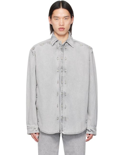 Y. Project Gray Snap Off Denim Shirt for men