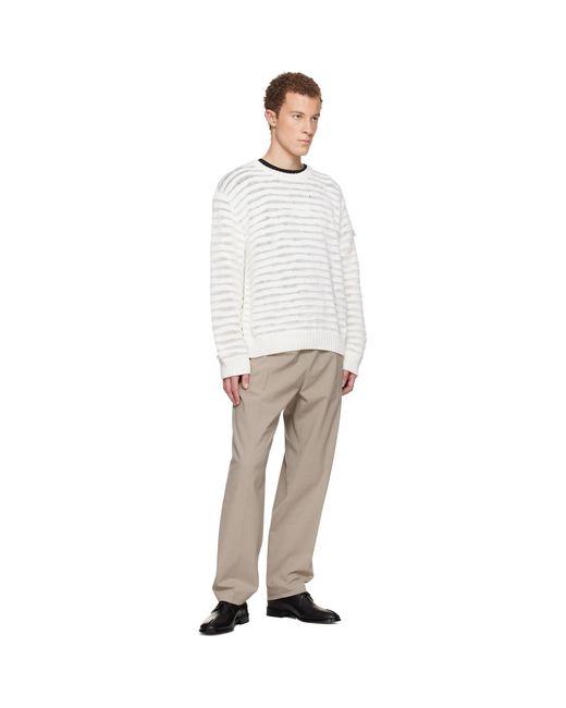 MM6 by Maison Margiela Natural Taupe Drawstring Trousers for men