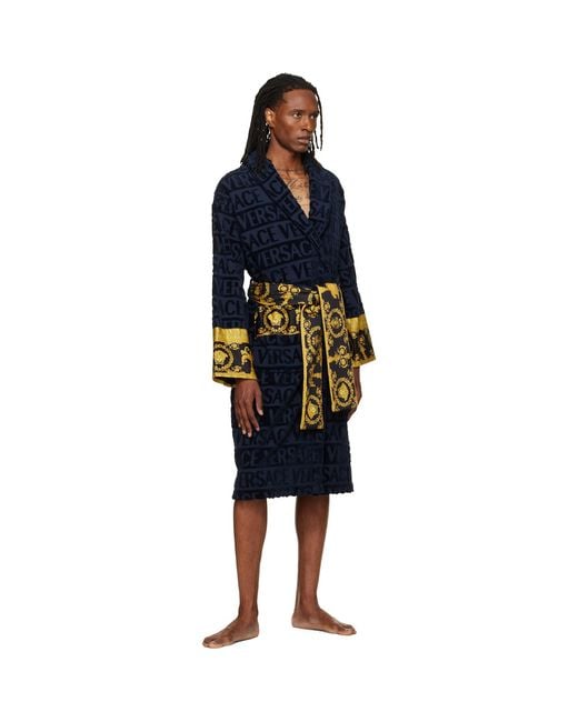 Versace Black 'I Heart Baroque' Bathrobe for men