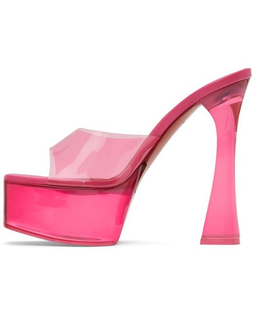 AMINA MUADDI Pink Dalida Glass 140 Heeled Sandals