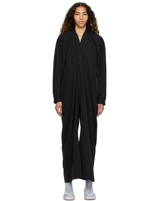 MM6 by Maison Martin Margiela Black Button Jumpsuit