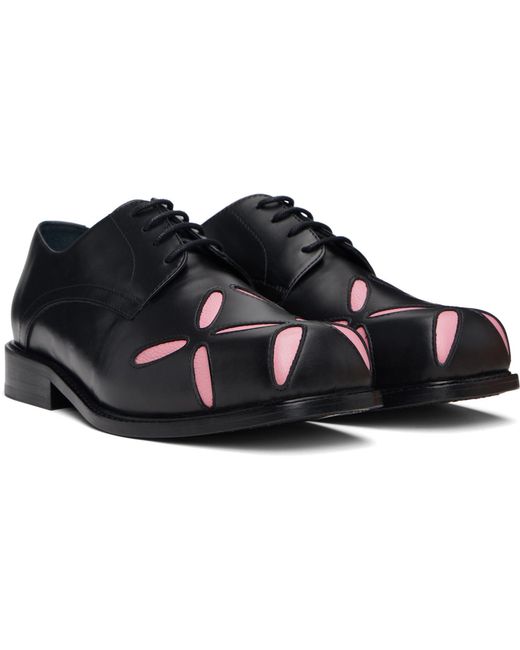 STEFAN COOKE Black Ssense Exclusive & Slashed Square Toe Derbys for men
