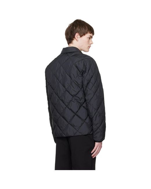 Moncler Black Atria Diamond-Quilted Shirt Down Jacket for men