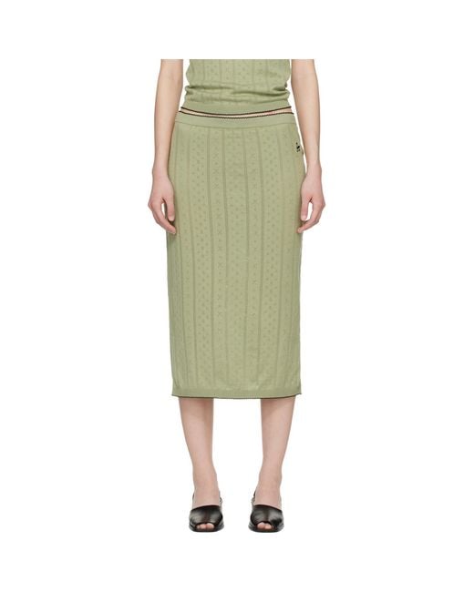 B.B. Wallace Green Khaki Serra Midi Skirt