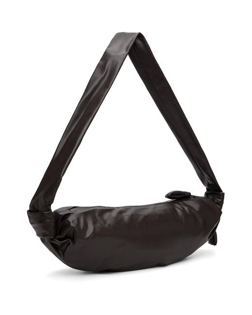 Lemaire Black Medium Soft Croissant Bag for men