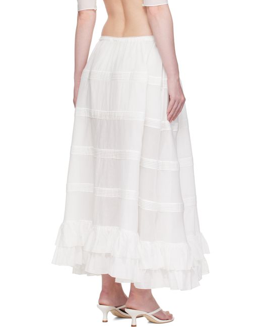 Mirror Palais White Mirage Bustle Midi Skirt