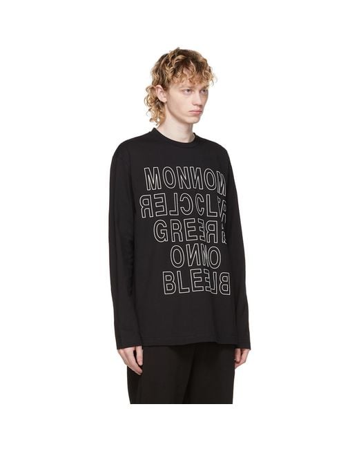 Moncler Black Logo Long Sleeve T-shirt for men