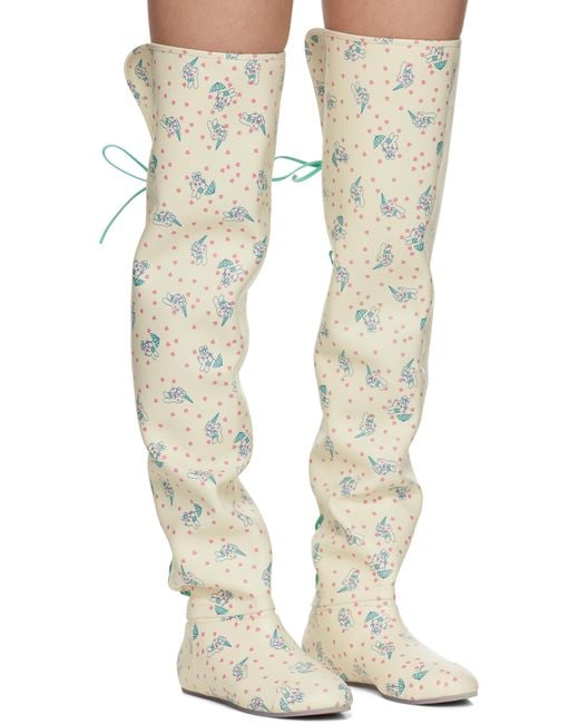 【Ashley Williams】Slouchy Thigh-High ロングブーツ Ashley Williams Off-White Slouchy Thigh-High Tall Boots
