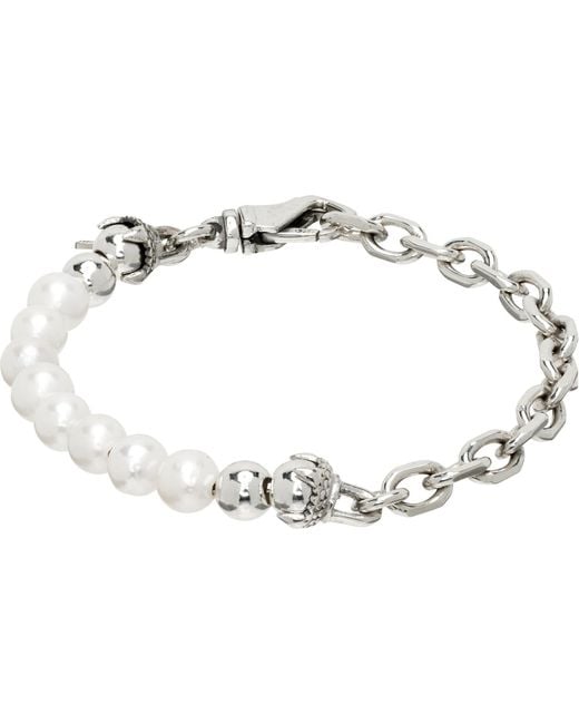 Emanuele Bicocchi Black Ssense Exclusive Pearl Bracelet for men