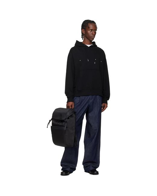 HUGO Black Twill Backpack for men