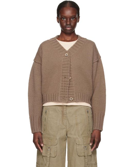 Acne Multicolor Brown Loose Thread Cardigan