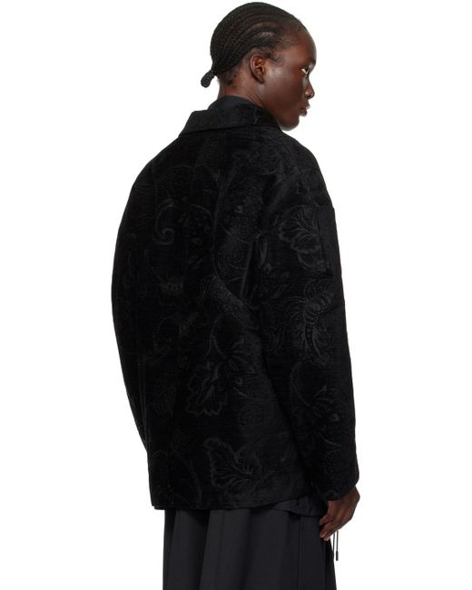 Simone Rocha Black Embellished Boxy Armour Jacket for men