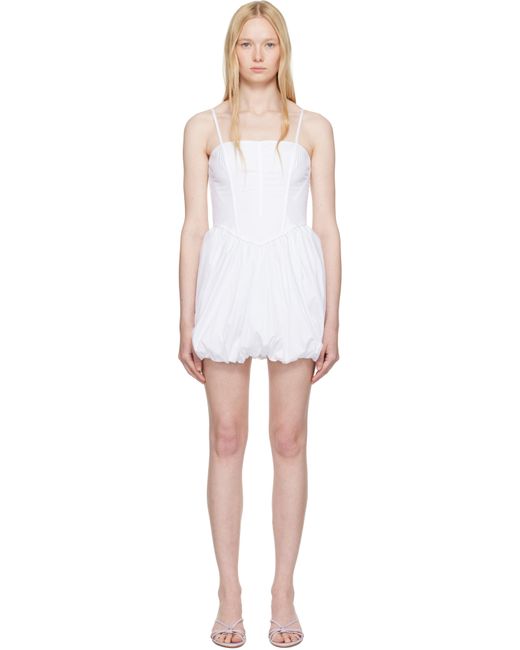 Robe Courte Blanche En Popeline À Ourlet Bouffant Fleur du Mal en coloris Black