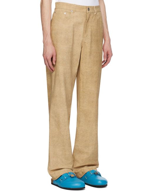 J.W. Anderson Natural Beige Straight-fit Leather Pants for men