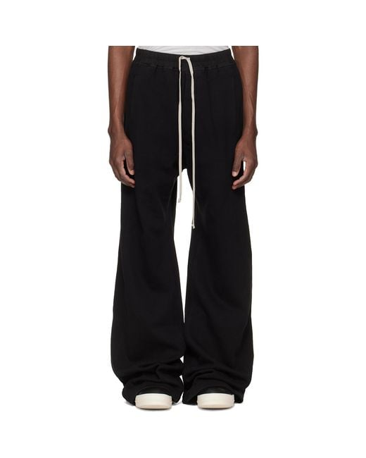 Rick Owens Black Temple Wide Pusher Sweatpants for men