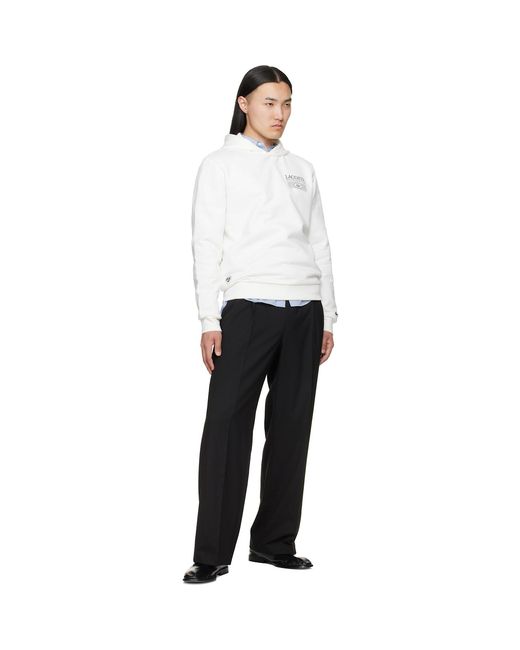 Lacoste White Off- Roland-Garros Edition Graphic Hoodie for men