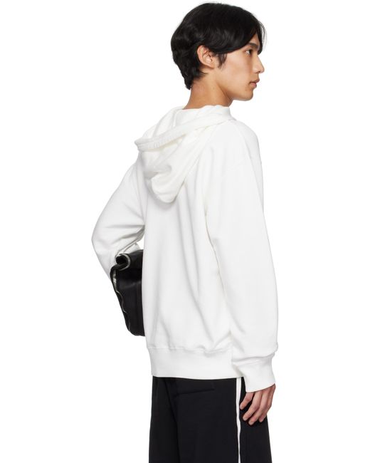 Pull À Capuche Blanc Cassé À Écusson À Logo MM6 by Maison Martin Margiela pour homme en coloris White