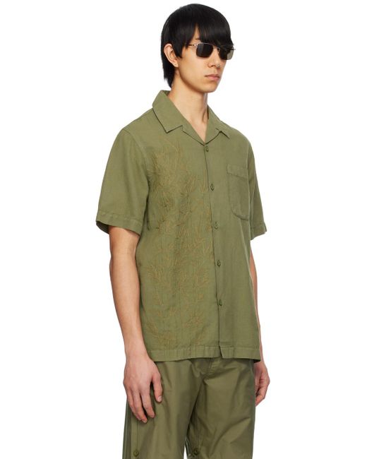 Chemise kaki à image brodée Maharishi pour homme en coloris Green