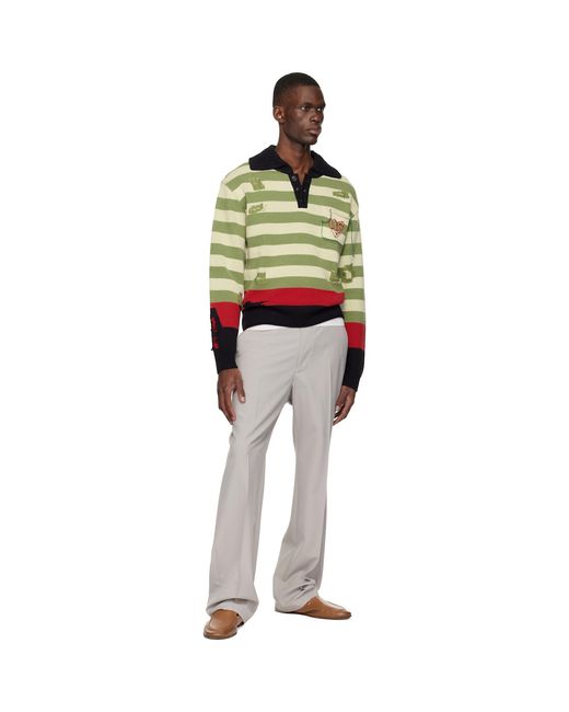 ANDERSSON BELL Multicolor Stripe Damaged Polo for men