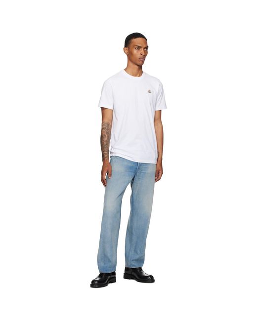 Moncler White Three-Pack Logo Patch Cotton T-Shirts for men