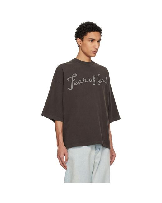 Fear Of God Black 43' Short Sleeve T-Shirt for men