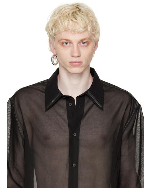 Jil Sander Metallic Silver Hoop Single Earring for men